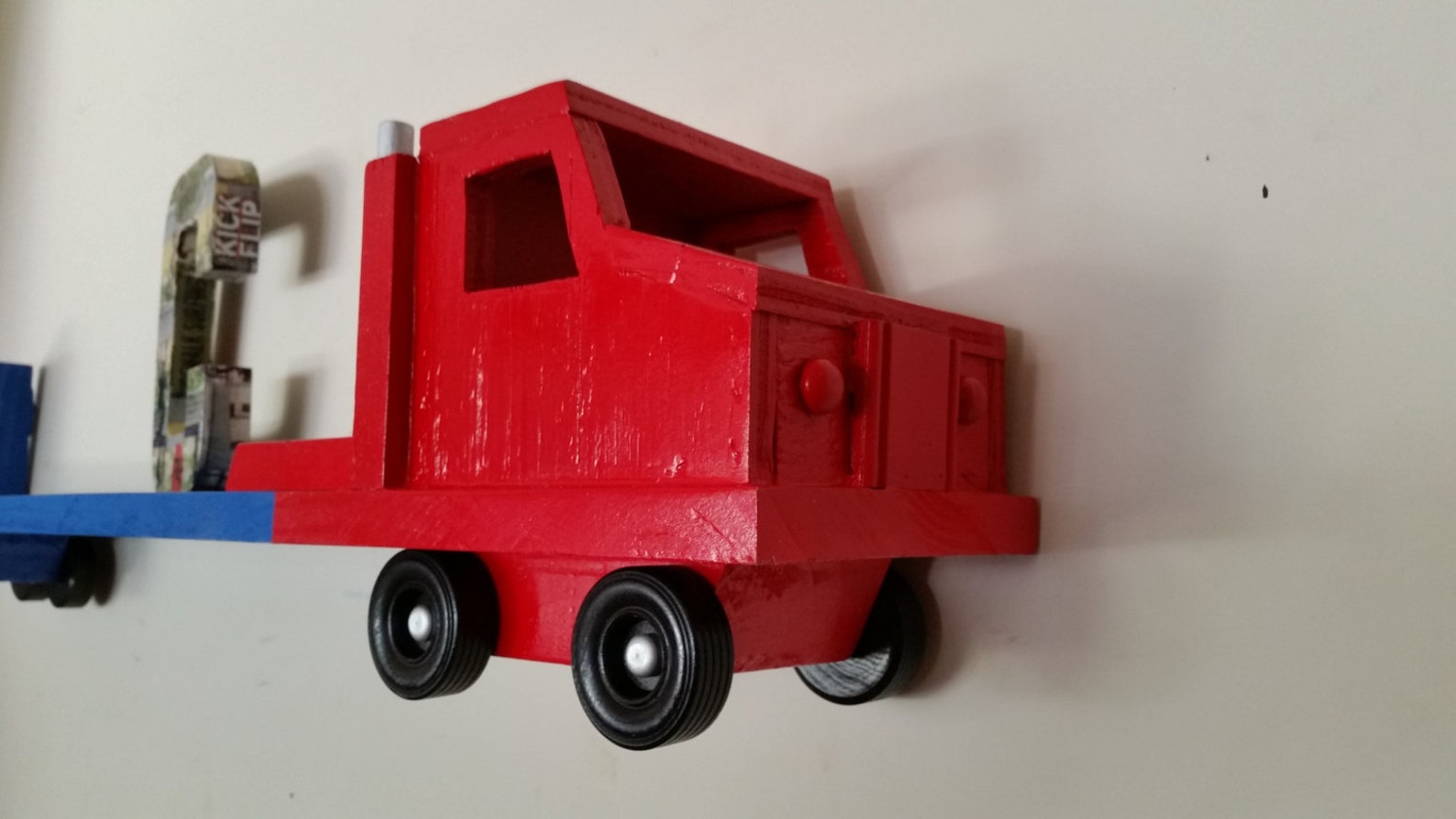 Red and Blue Large Truck Wood Bookshelf Bookcase Wall Fixture Etsy