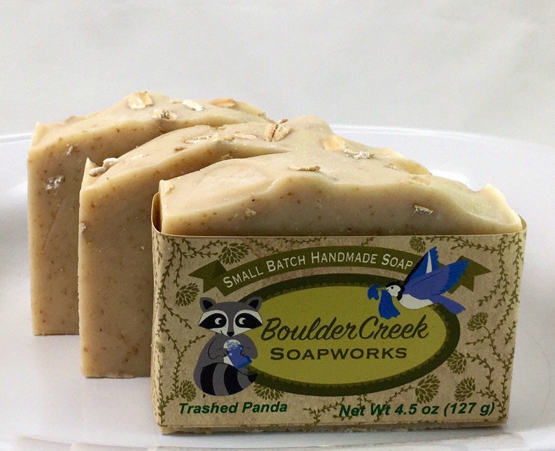 Trashed Panda: Cannabis Patchouli Scented Handmade Soap Hippie Gift Colloidal Oatmeal Batch 335 image 1