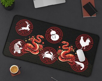 蛇年バウ・クア・トム・カ・コップマット、中国ベトナム旧正月サイコロゲーム、魚エビカニ旧正月マット、鮮やかな滑り止め