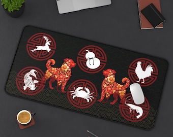 戌年 Bau Cua Tom Ca Cop マット、中国ベトナム旧正月サイコロゲーム、魚エビカニ旧正月マット、鮮やかな滑り止め