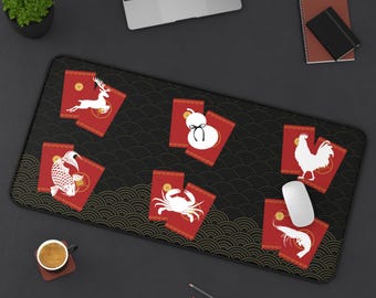 赤い封筒3 Bau Cua Tom Ca Copマット、中国ベトナム旧正月サイコロゲーム、魚エビカニ旧正月マット、鮮やかな滑り止め