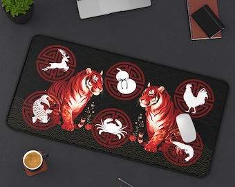 虎年バウ・クア・トム・カ・コップマット、中国ベトナム旧正月サイコロゲーム、魚エビカニ旧正月マット、鮮やかな滑り止め