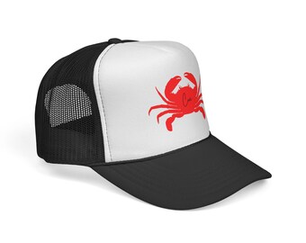 Cua Red Crab Illustration Trucker Cap | Coastal Beach Hat