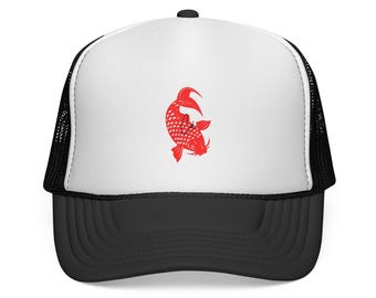Cá Red Koi Fish Trucker Cap | Japanese Carp Hat