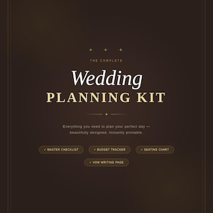 Kit imprimible para planificar bodas (descarga instantánea): lista de verificación, control de presupuesto, plano de asientos y páginas para escribir los votos.