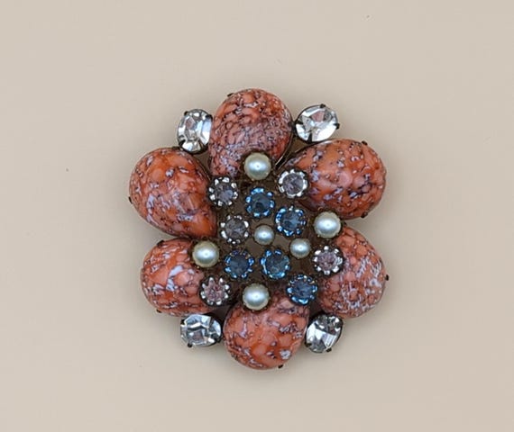 SCHREINER of New York Vintage Flower and Rhinestone B… - Gem