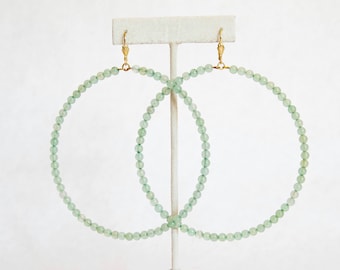 Aros de jade auténtico de gran tamaño (3,5" de diámetro)