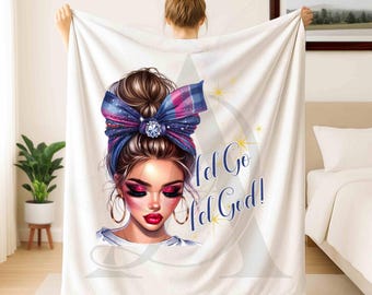 Let Go Let God PNG | Faith Sublimation Design | Christian Quote | Spiritual Woman Art | Inspirational