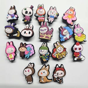 18 Pieces Labubu Croc Charms Shoe Charms Set for kids boys girls adults unisex.