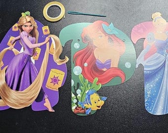 Disney Princesses Birthday Party Decoration Set: Banner, Balloons, Cake Toppers