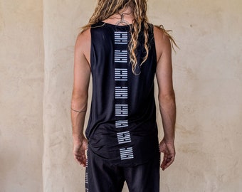 Graceful Rebellion Tank - Herentank, Zwarte Tank, Bedrukte tank, gemonteerde Tank, Heren singlet, tanktop, zwarte singlet.