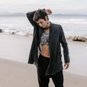 Moxie Shirt - Stone, oversized Hemd, Baumwolle, Leichtes Hemd, Damenhemd, leichte Strickjacke, Baumwollhemd, leichte Jacke.
