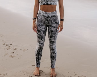 Leggings Ash - Unisex leggings, full length leggings, hand dyed, yoga tights, yoga leggings, casual pants, festival legging.