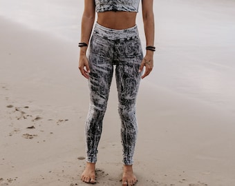 Leggings Ash - Leggings unisexe, leggings pleine longueur, teints à la main, collants de yoga, leggings de yoga, pantalons décontractés, leggings de festival.