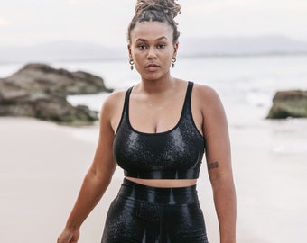 Painted Organic Cotton Yoga Crop Top - Women's Bralette
