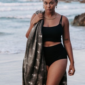 Calcinha Eco Lounge - Preta, Calças estilo booty, calças lounge, calças de dança, cintura alta, Preta, Lingerie, roupa de dormir ecológica, roupa íntima orgânica.