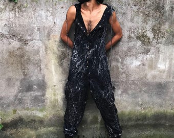 Long Johns - Mens Jumpsuit, Mens Onesie, Mens Overalls, Sleeveless Jumpsuit, Festival Clothing, Hooded Jumpsuit, Yoga Clothing, Mens Pants.