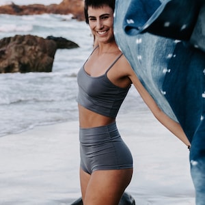 Lounge Crop - Sky, Lounge set, Blue crop, Eco lounge wear, eco crop top, cami, yoga crop, athleisure.