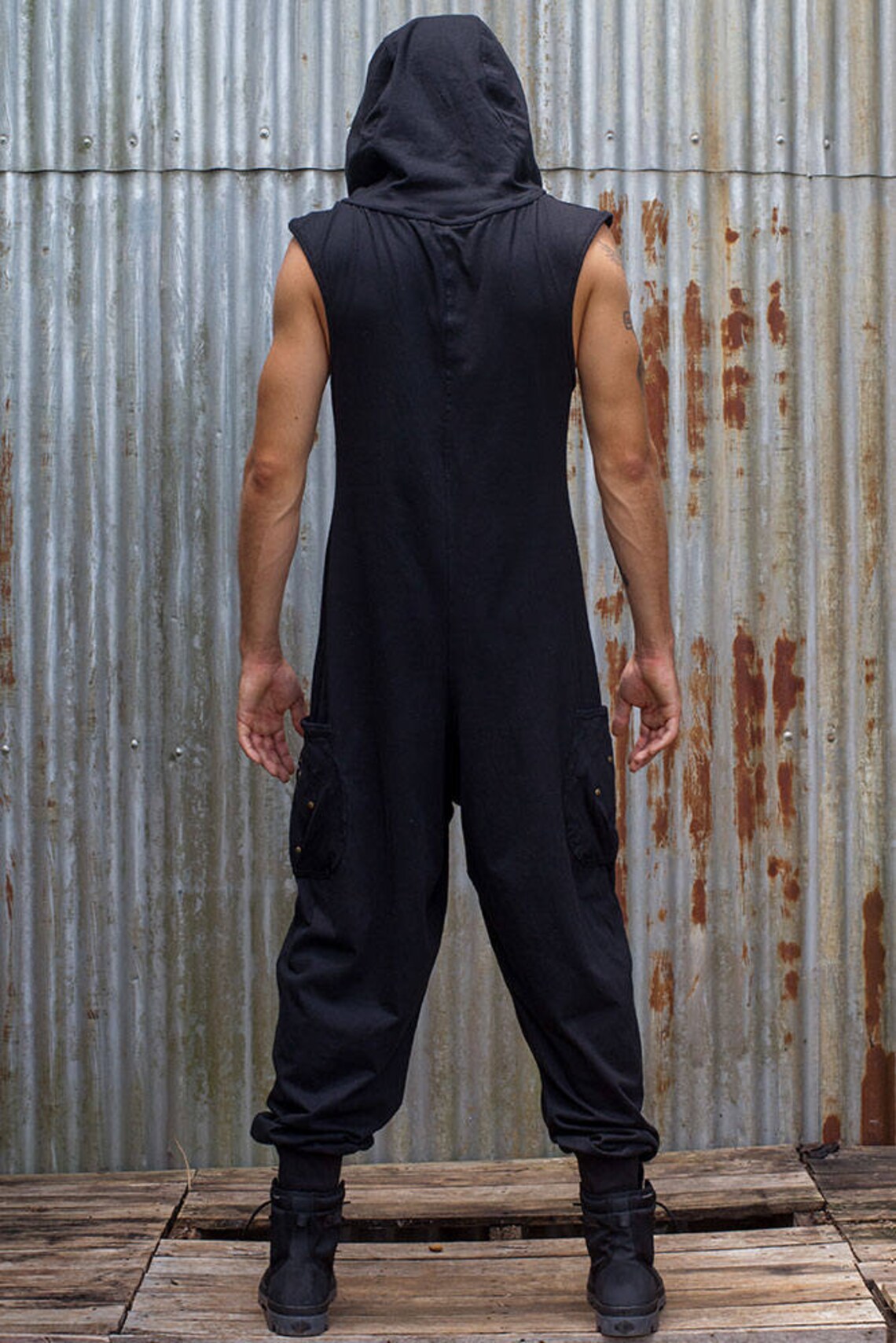 Mens Jumpsuit Mens Onesie Mens Overalls Sleeveless Etsy