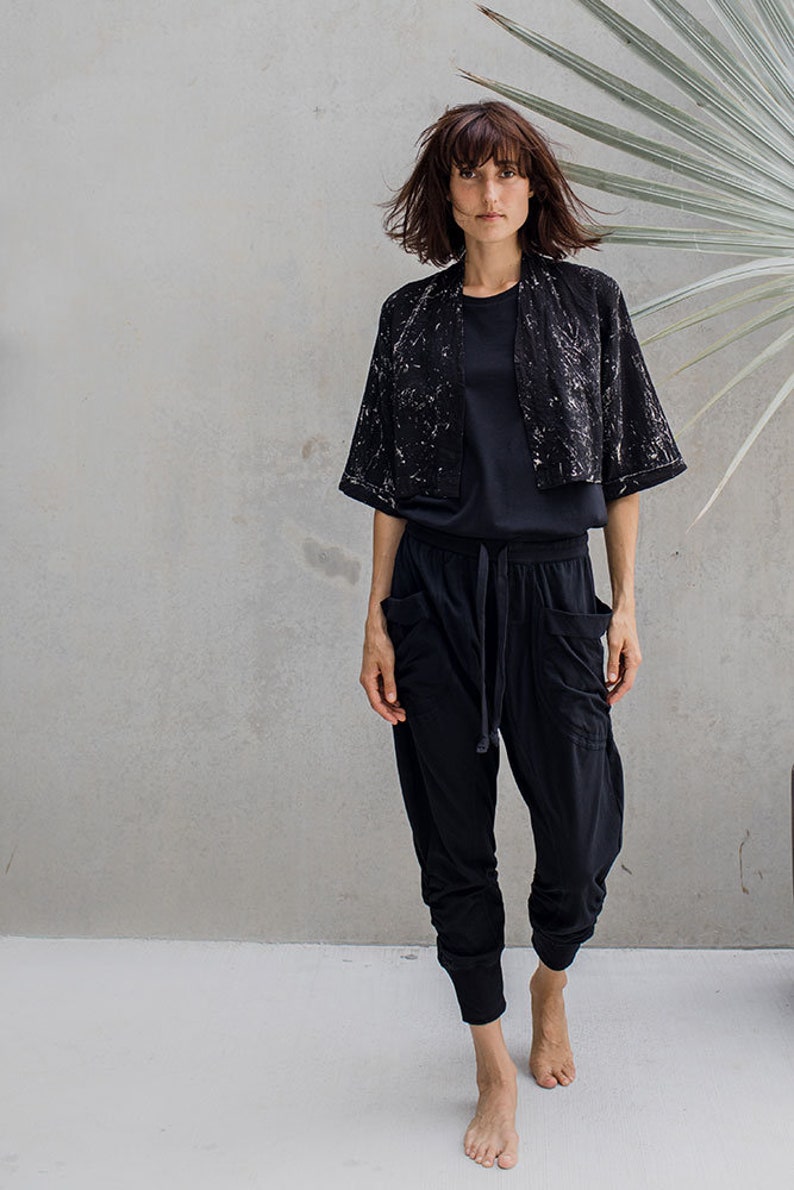Kimono sleeve Handyed womans jacket open. croped jacket Linen Kimono Linen Summer Jacket summer jacket Kimono Jacket Linen Jacket