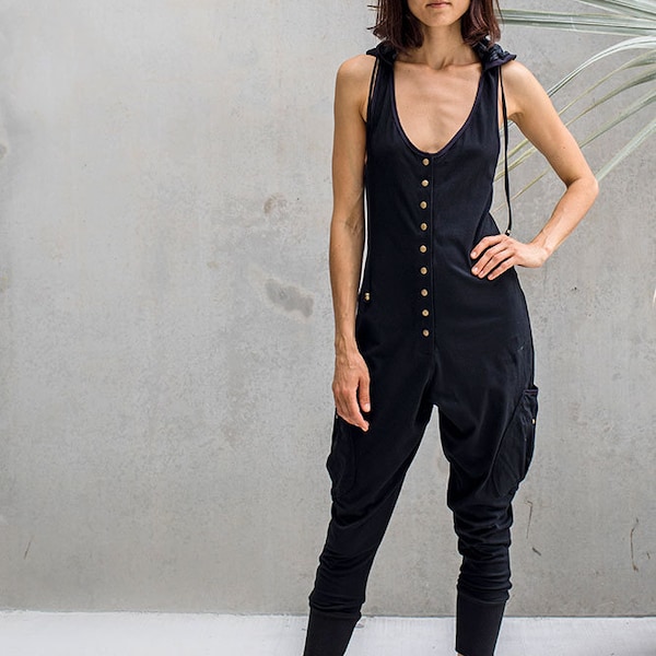 Long Janes - Black, Womens Onesie, Womens Playsuit, Sexy Jumpsuit, Black Jumpsuit, Black Overalls, Summer Jumpsuit, Womens Romper.