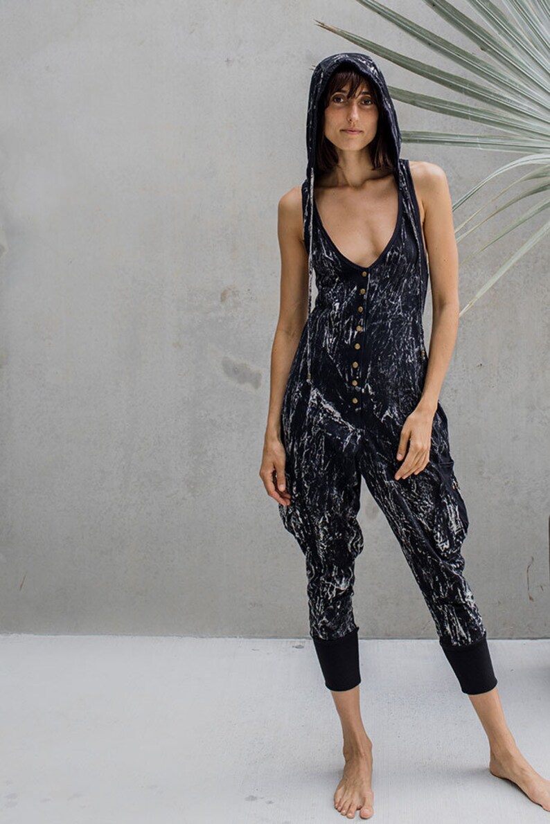 Long Janes Drk Stone, Jumpsuit, Womens Onesie, Womens Playsuit, Black Jumpsuit, Black Overalls, Summer Jumpsuit, Womens Romper. image 5