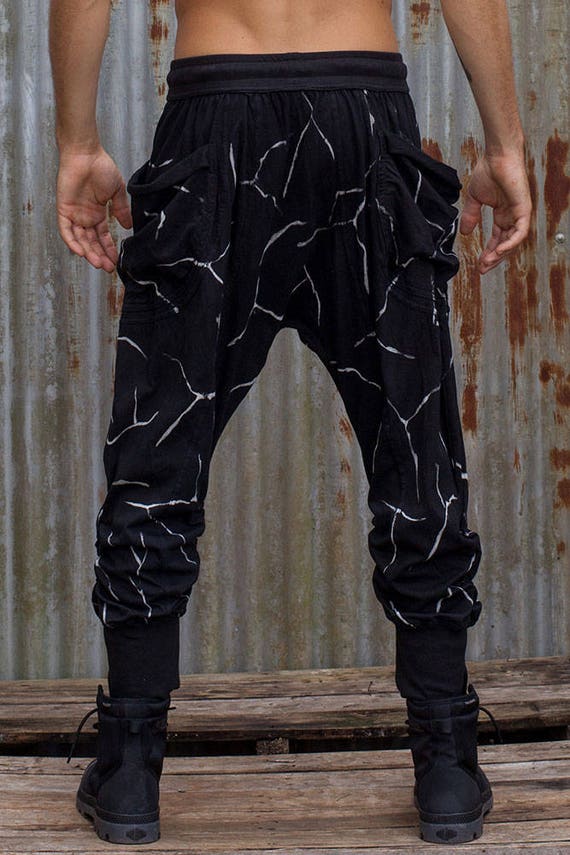 Lowriders in Black Marble Drop Crotch Pants Mens Pants Mens Yoga Pants Baggy Pants Mens Workout Pants Festival Pants Track Pants Etsy New Zealand