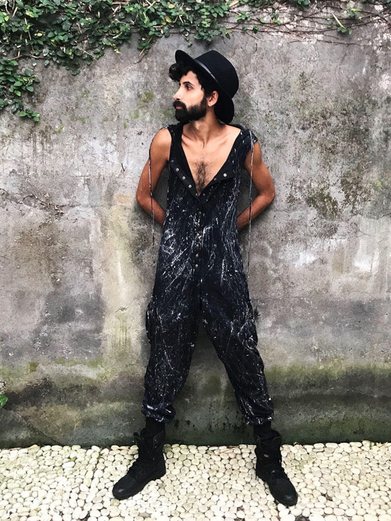 Long Johns Mens Jumpsuit, Mens Onesie, Mens Overalls, Sleeveless