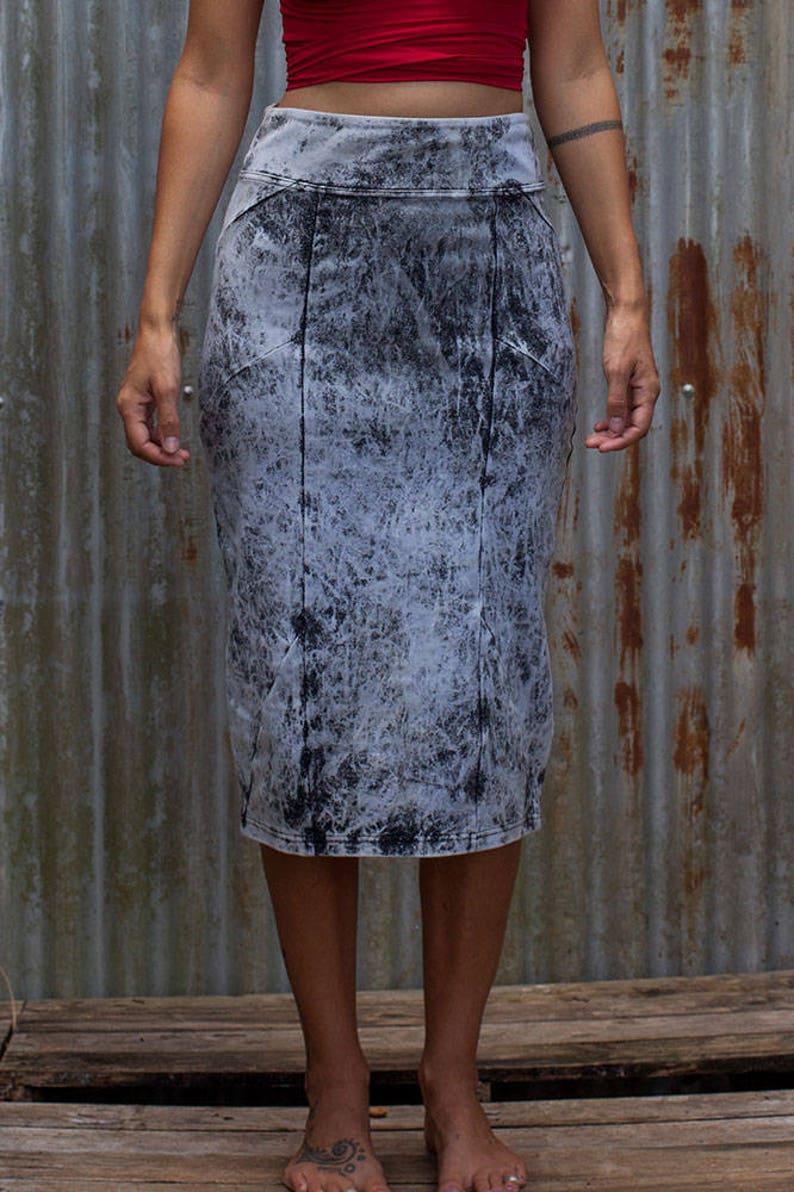 Long High Tube Skirt Light Stone, High waisted Skirt, Stretch Skirt, Hand dyed, tube skirt, cotton skirt. image 3