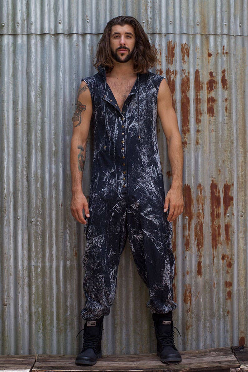 Long Johns Mens Jumpsuit, Mens Onesie, Mens Overalls, Sleeveless