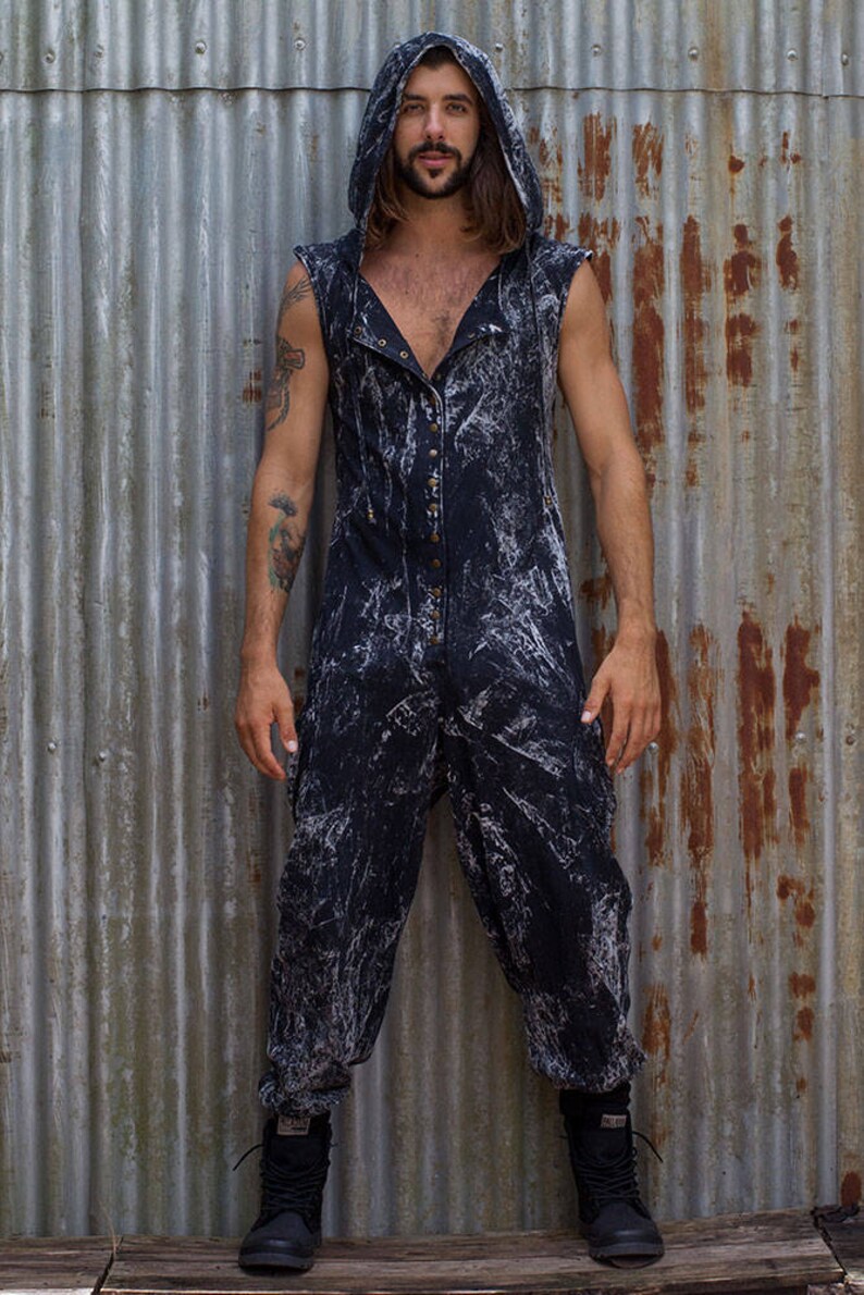 Long Johns Mens Jumpsuit, Mens Onesie, Mens Overalls, Sleeveless