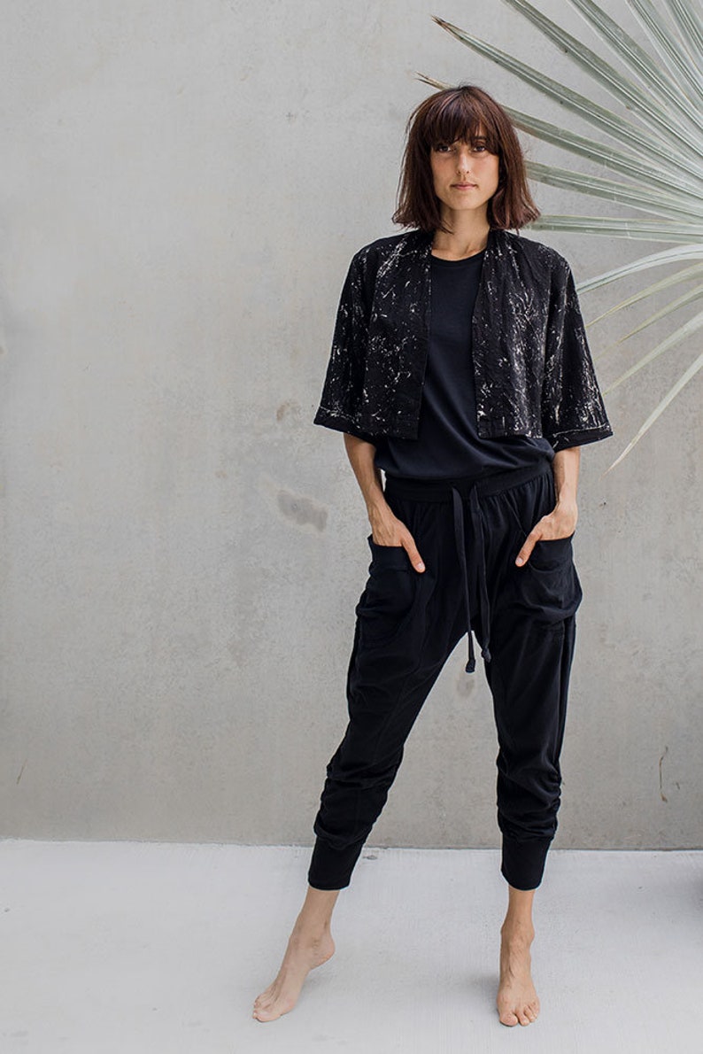 Kimono sleeve Handyed womans jacket open. croped jacket Linen Kimono Linen Summer Jacket summer jacket Kimono Jacket Linen Jacket