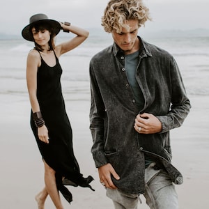 Axial Linen shirt - Stoned, shirt, button down, linen shirt, mens shirt, light weight jacket, linen jacket, stonewashed shirt, casual shirt.