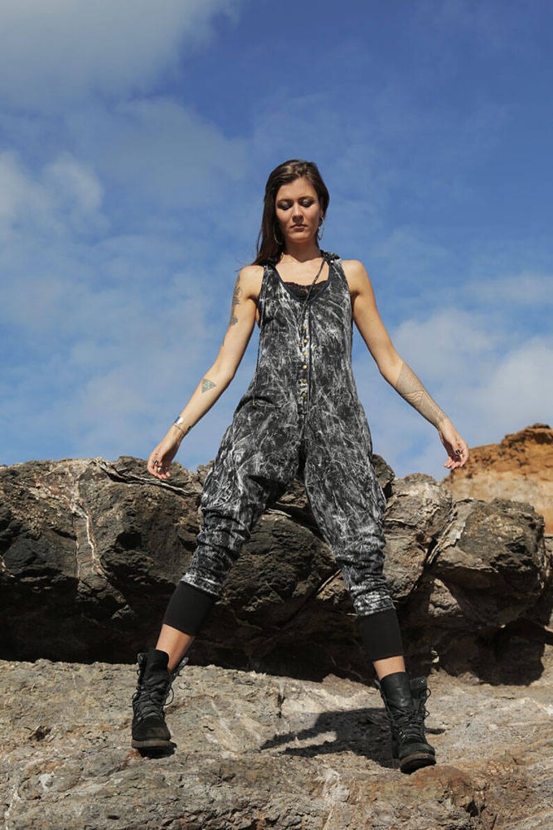 Long Janes Drk Stone, Jumpsuit, Womens Onesie, Womens Playsuit, Black Jumpsuit, Black Overalls, Summer Jumpsuit, Womens Romper. image 7