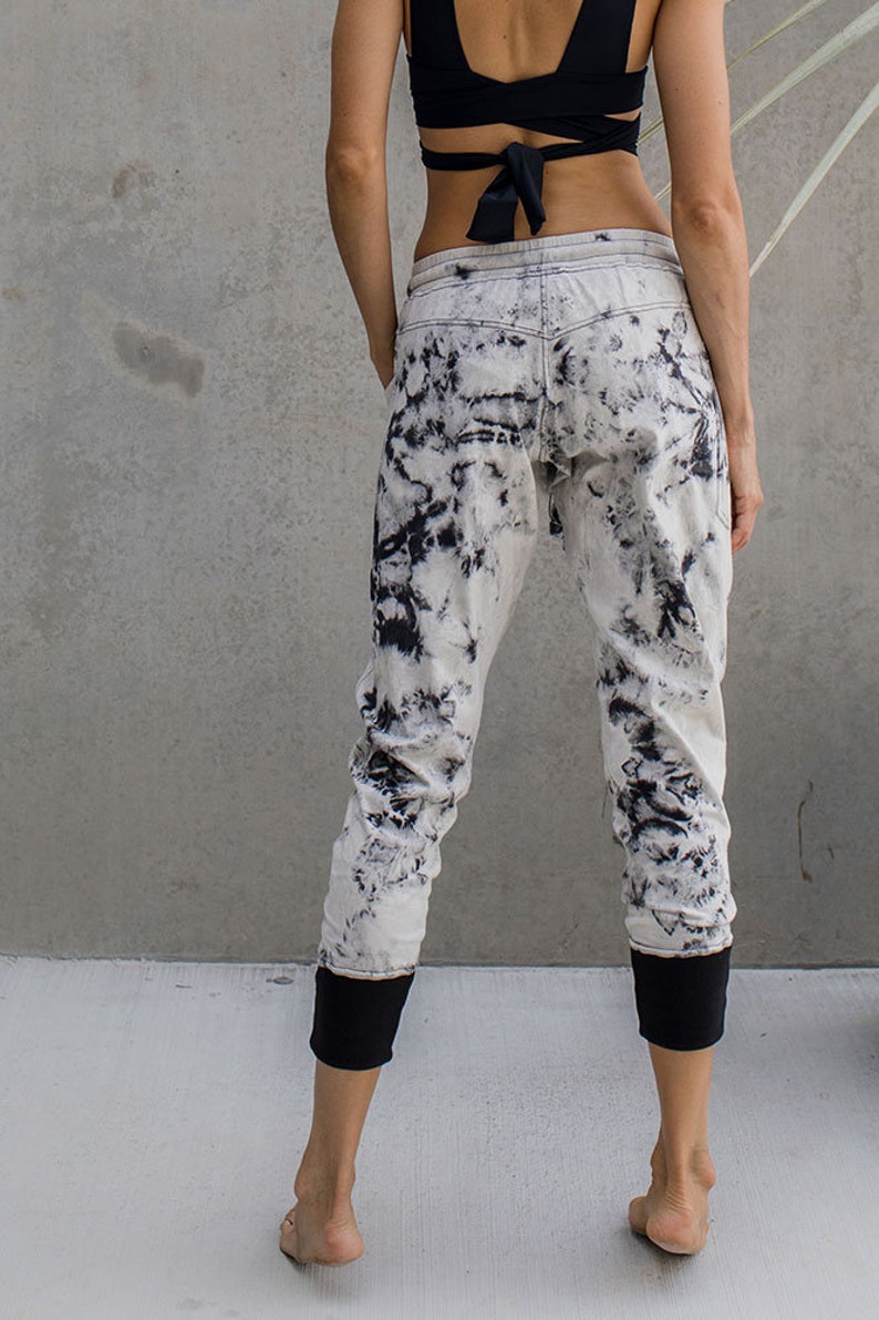 Comfee pants Smoke n Ash, hand dyed, slouch pants, tracksuit, casual pants, gym pants, lounge pants, black pants, black, Dance pants. image 3