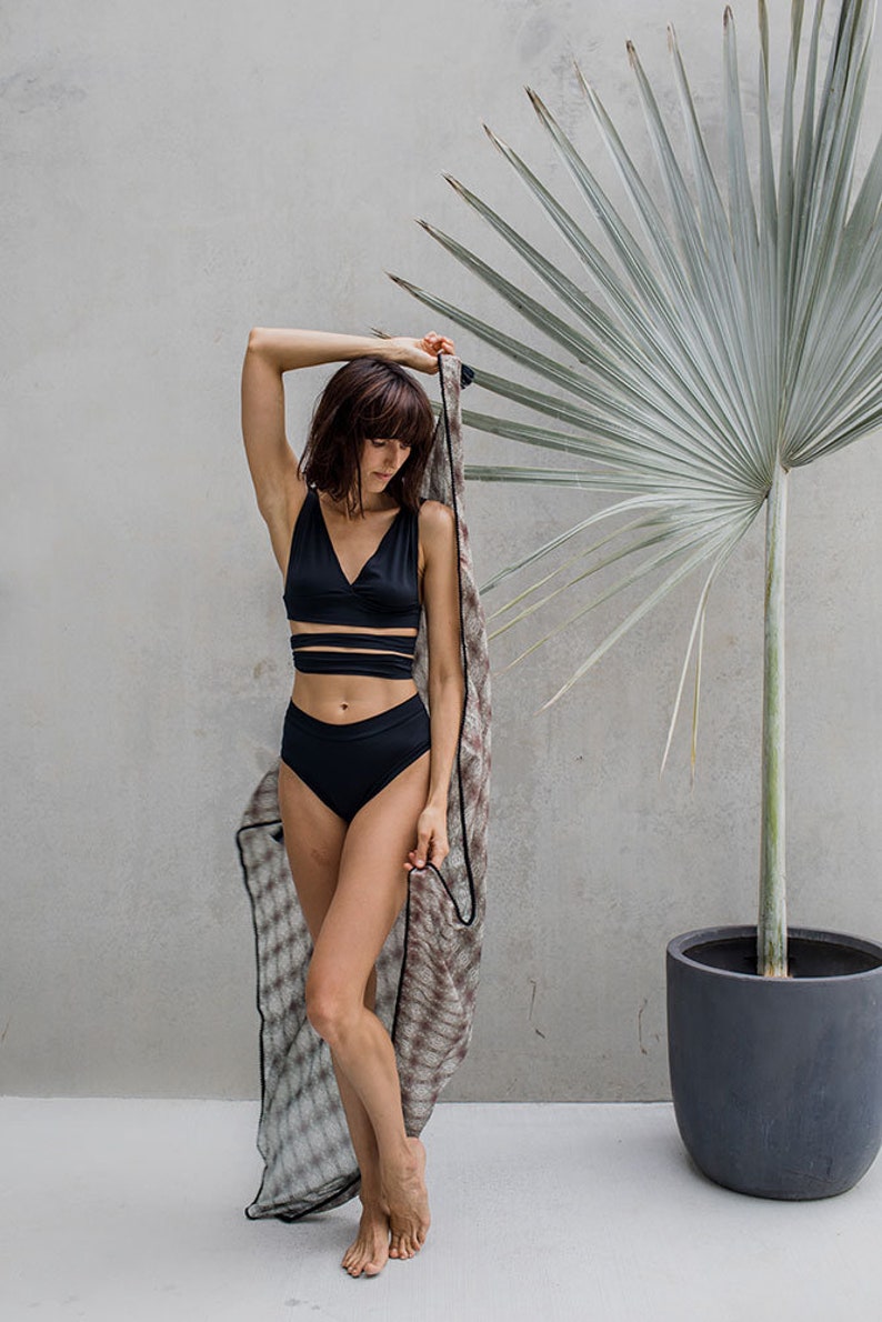 Wrap Top Black Crop top, Bralet, Bra top, Crop, Black Crop. image 9