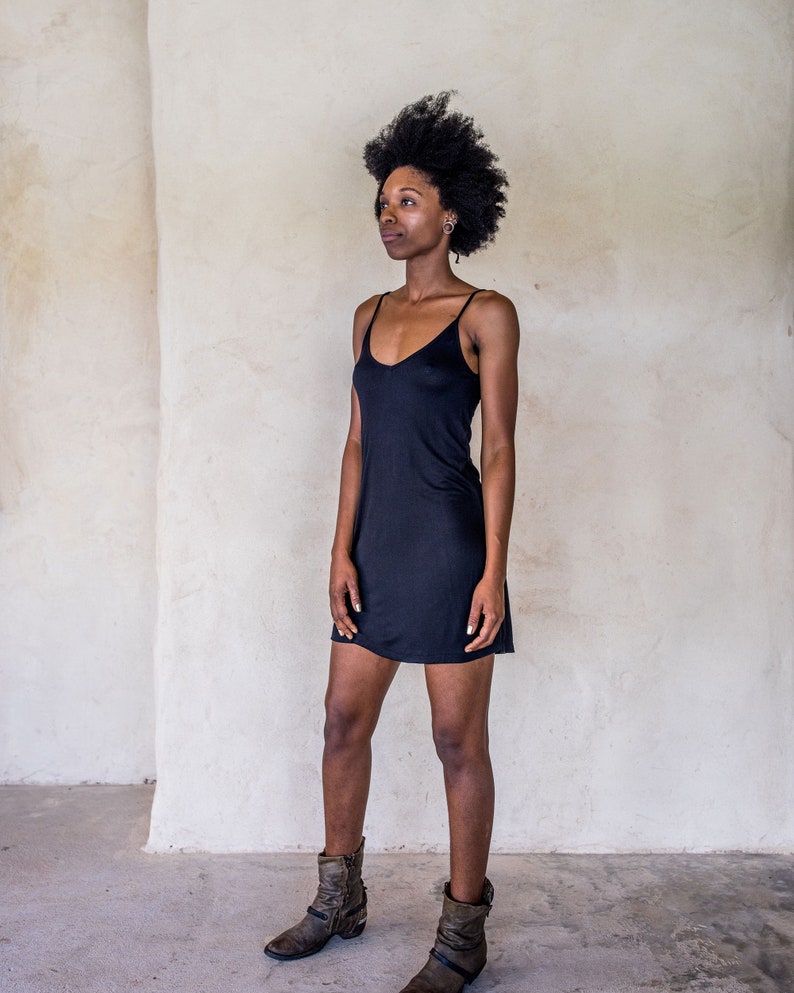 Graceful Rebellion Tank Dress, slip dress, tank dress, boho, summer dress, beach dress, casual dress, LBD, black slip, short Slip, singlet. image 5