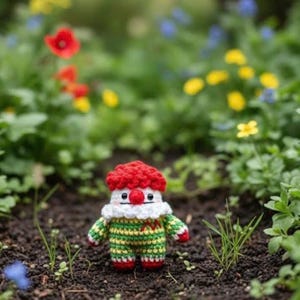 Handmade Crochet Clown & Bunny Dolls - Amigurumi Dolls image 13