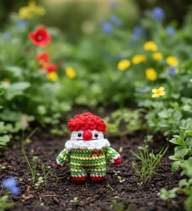 Handmade Crochet Clown & Bunny Dolls - Amigurumi Dolls image 13