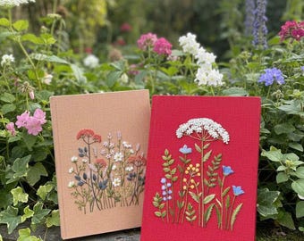 Personalized Embroidered Notebook A5 A6 –  Wild flower Journal -