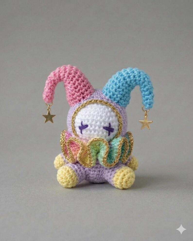 Handmade Crochet Clown & Bunny Dolls - Amigurumi Dolls image 8