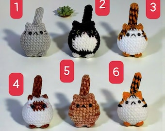 Buy 2 get 1- Crochet Cat Keychain, Handmade Velvet Amigurumi Kitten