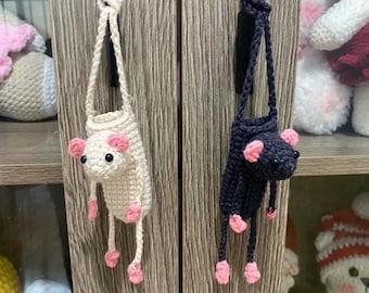 Crochet Rat Lighter Holder Mouse Lighter Cozy Handmade Cute Animal Lighter Sleeve Cottagecore Kawaii Gift . Custom your own lighter holder