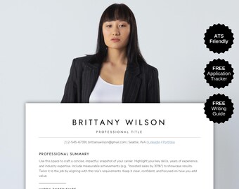 Minimalist ATS Friendly Resume Template 2025, ATS Compliant Resume Templates, Resume and Cover Letter Bundle, Professional CV Google Docs