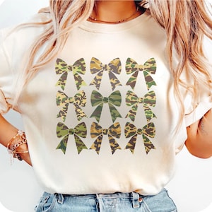 Camo Coquette Bow PNG: Hunting Sublimation Clipart (Digital Download)
