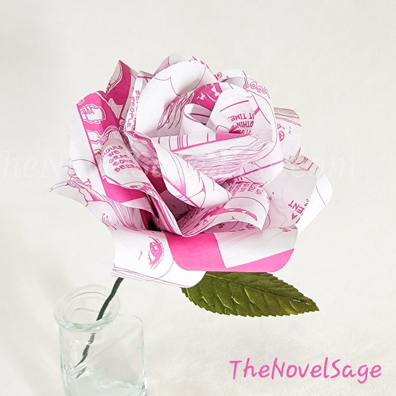 Hot Pink Manga Rose, Anime Gift Idea, Anime Home Decor, Anime Gifts for Her, Best Anime Gifts, Gifts for Anime Fans, Japanese Anime Gift image 1