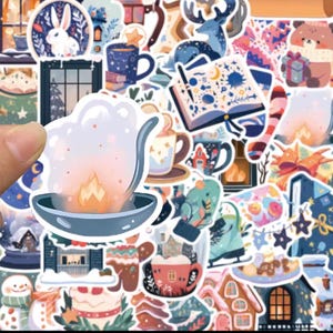 Christmas Scrapbook Stickers – 50 Holiday DIY Waterproof Decals