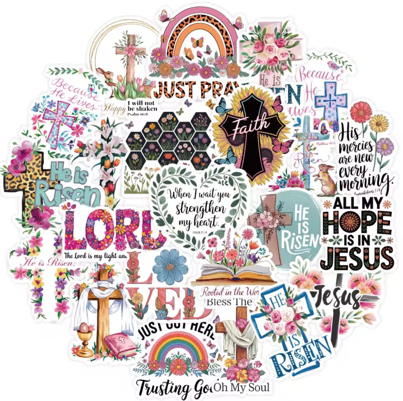 Christian Faith Stickers – Waterproof Bible Verse & Jesus Quote Decals ...