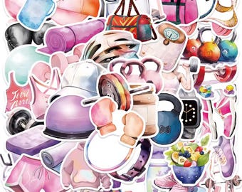 Pastelkleurige gymstickers – fitnessstickers voor bidons