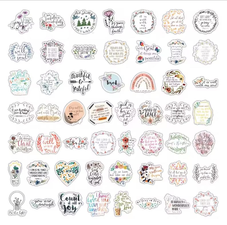 Christian Bible Verse Stickers: Waterproof Faith Decals for Journal ...